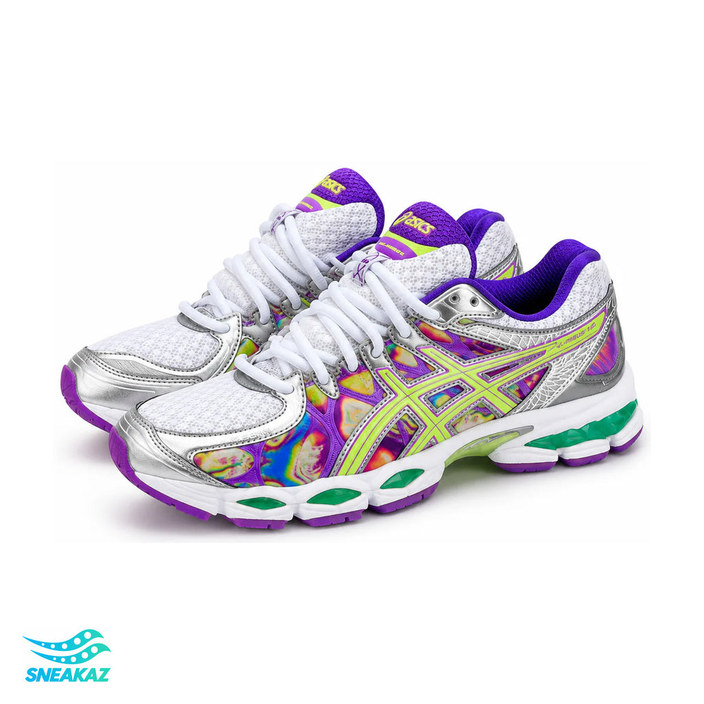 ASICS Gel-Nimbus 16 — Blanc / Violet / Citron multicolore — Sneakaz
