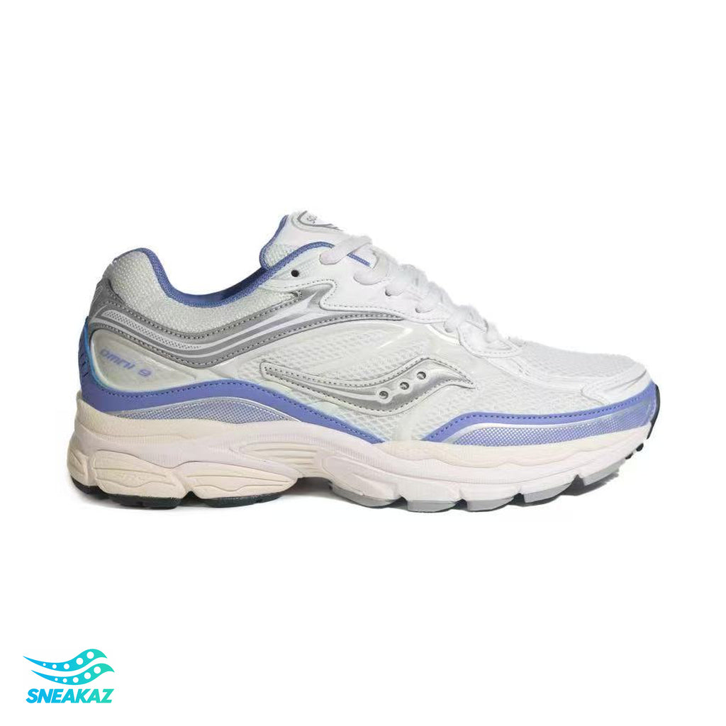 Saucony ProGrid Omni 9 — Blanc crème et lilas — Sneakaz