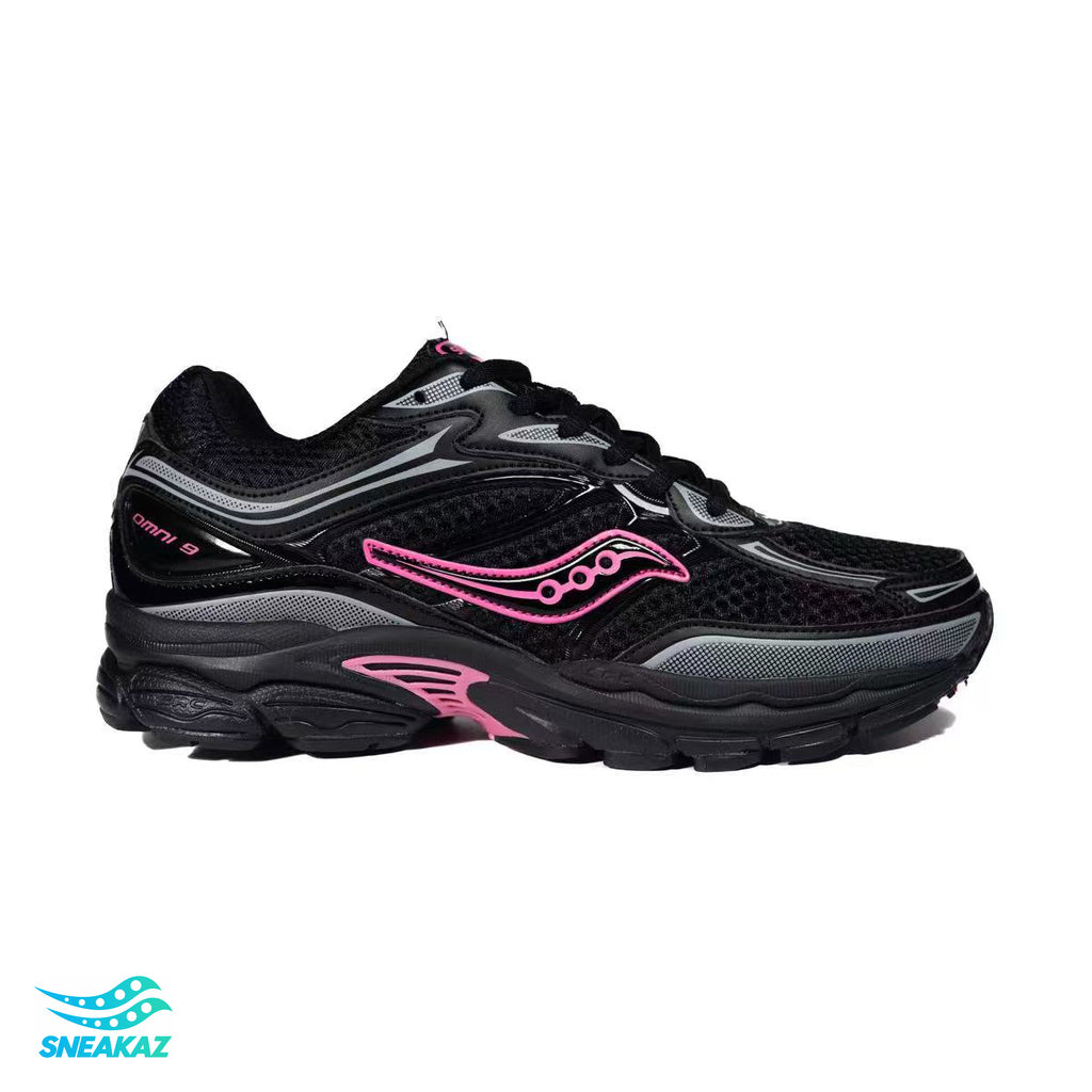 Saucony ProGrid Omni 9 — Noir et rose — Sneakaz
