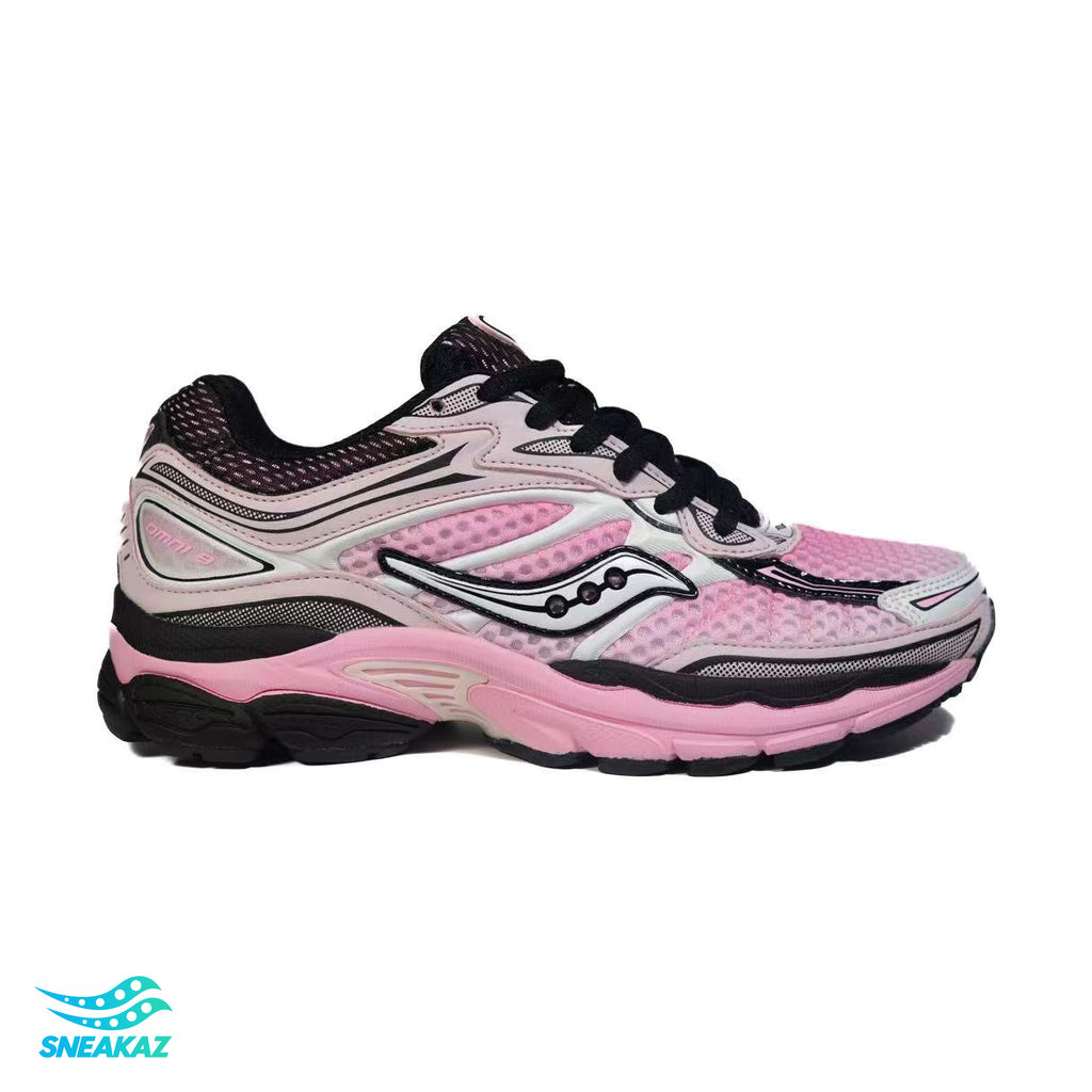 Saucony ProGrid Omni 9 — Rose, argent et noir — Sneakaz