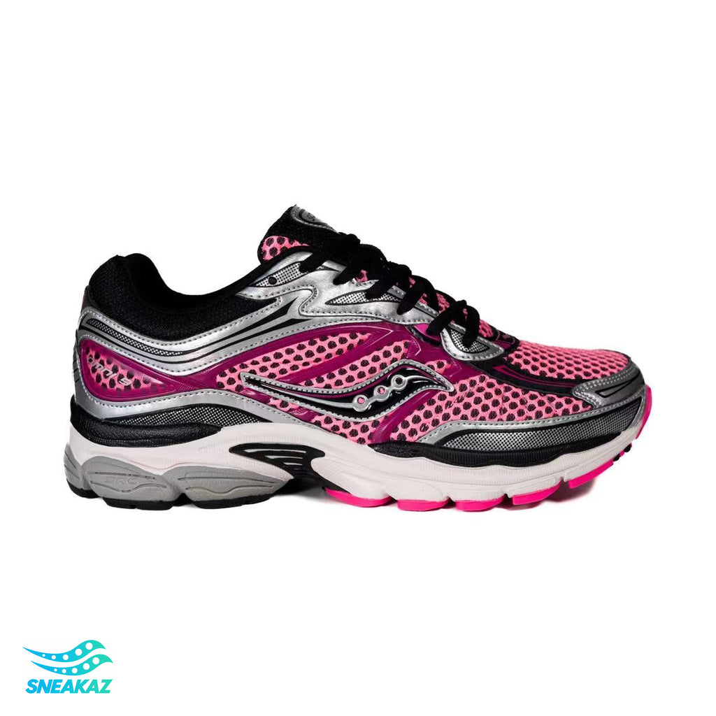 Saucony ProGrid Omni 9 — Rose vif, noir et gris argent — Sneakaz
