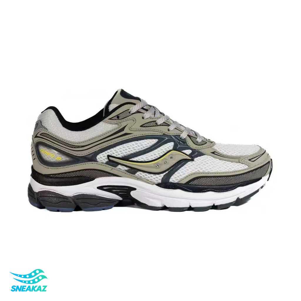 Saucony ProGrid Omni 9 — Gris, kaki et noir — Sneakaz