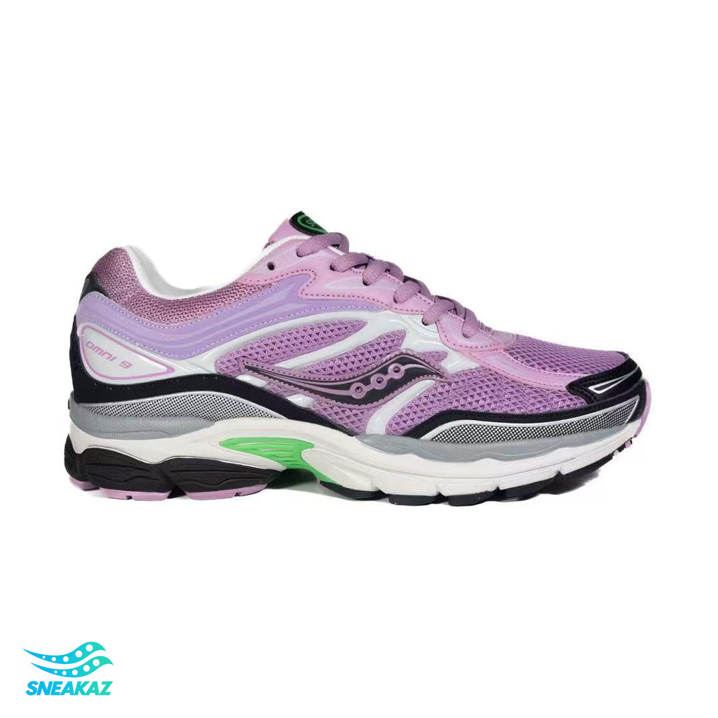 Saucony ProGrid Omni 9 — Lilas, noir et vert — Sneakaz