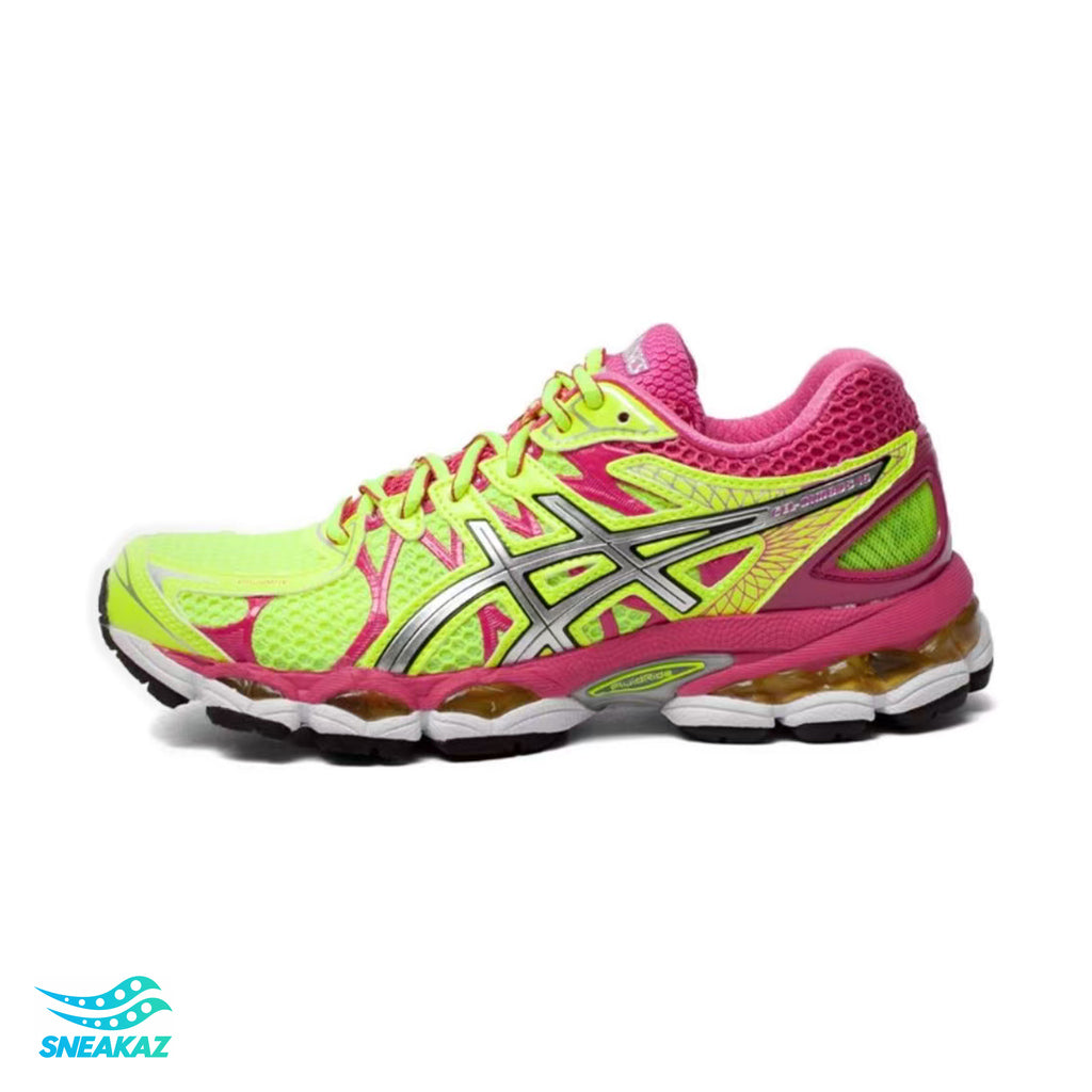 ASICS Gel-Nimbus 16 — Jaune fluo / Rose — Sneakaz