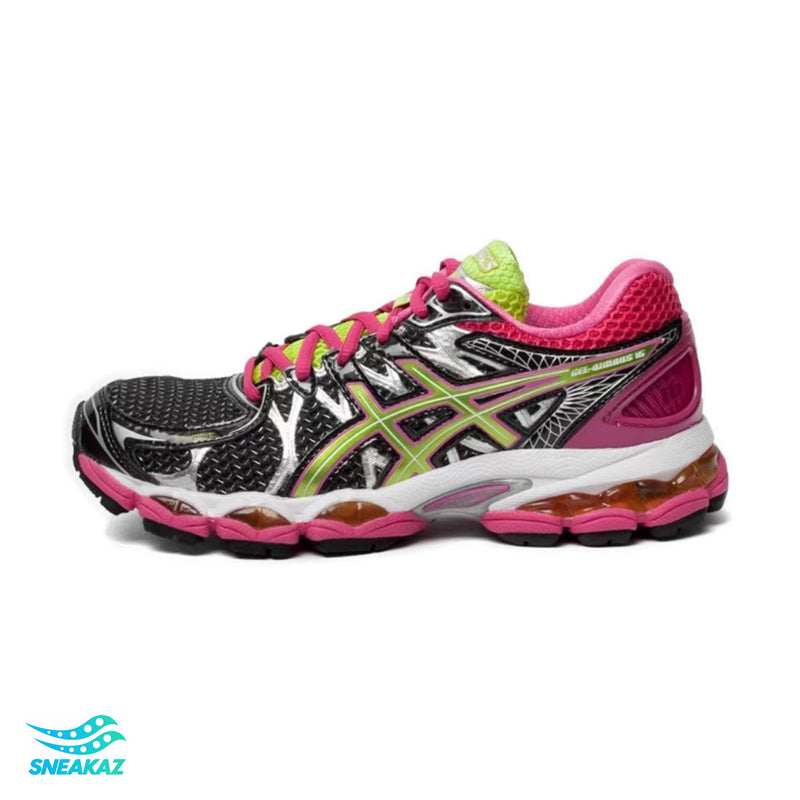 ASICS Gel-Nimbus 16 — Noir / Rose / Jaune — Sneakaz