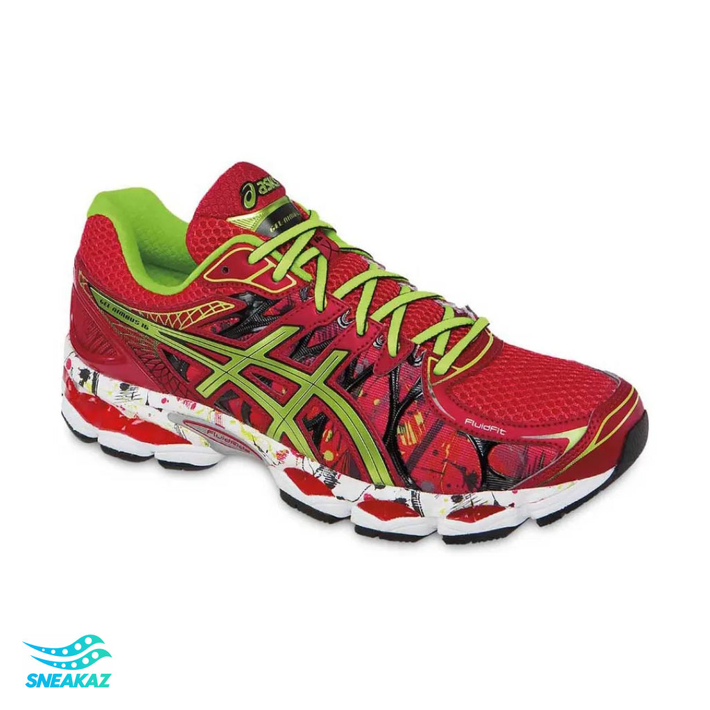 ASICS Gel-Nimbus 16 — Rouge / Citron / Noir — NYC — Sneakaz