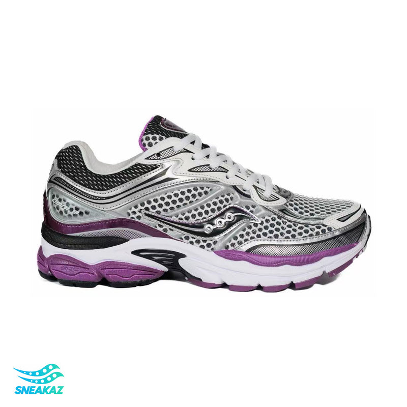 Saucony ProGrid Omni 9 — Gris argent, noir et violet — Sneakaz