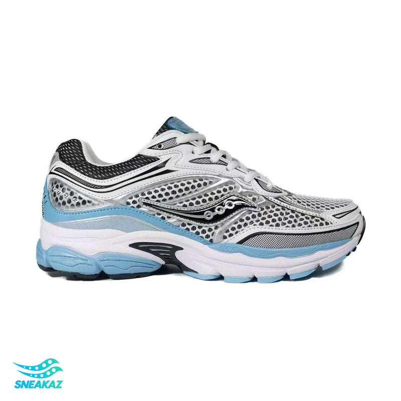 Saucony ProGrid Omni 9 — Gris argent et bleu clair — Sneakaz