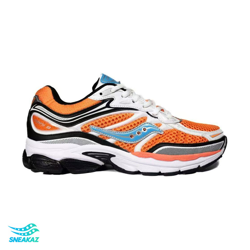 Saucony ProGrid Omni 9 — Blanc, orange et noir — Sneakaz