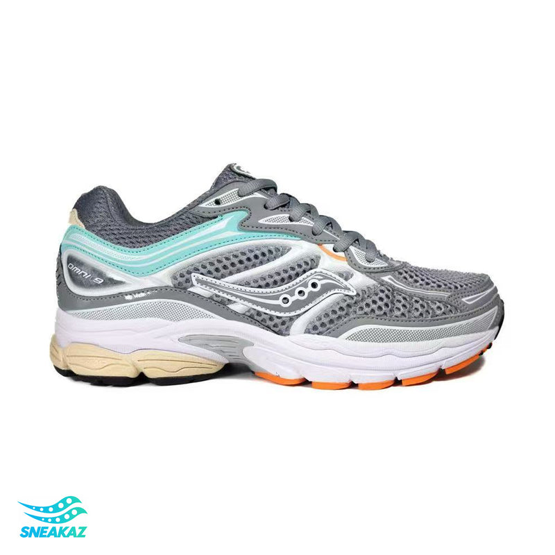 Saucony ProGrid Omni 9 — Gris, menthe et crème — Sneakaz
