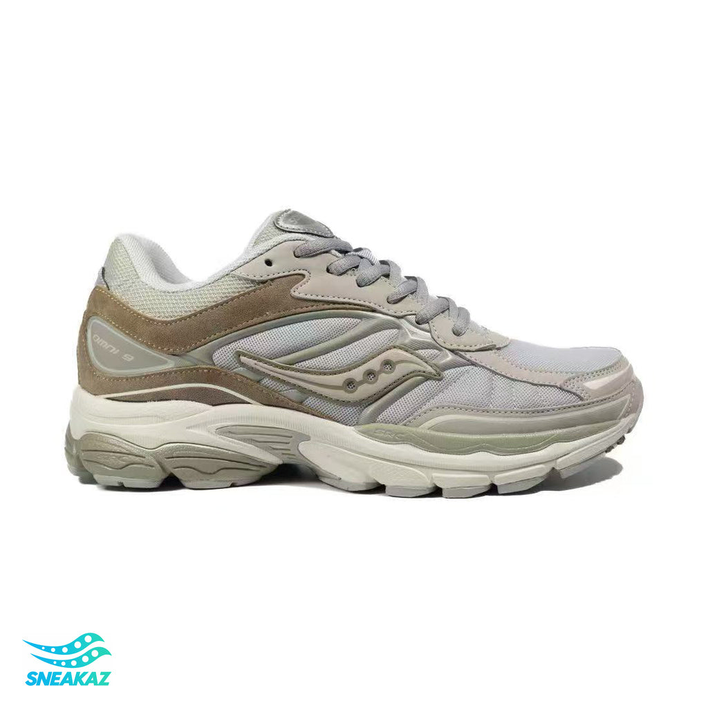 Saucony ProGrid Omni 9 — Beige et kaki clair — Sneakaz