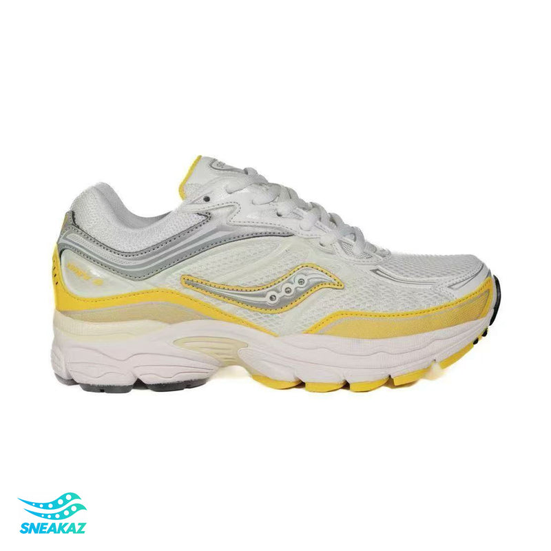 Saucony ProGrid Omni 9 — Blanc et jaune pastel — Sneakaz