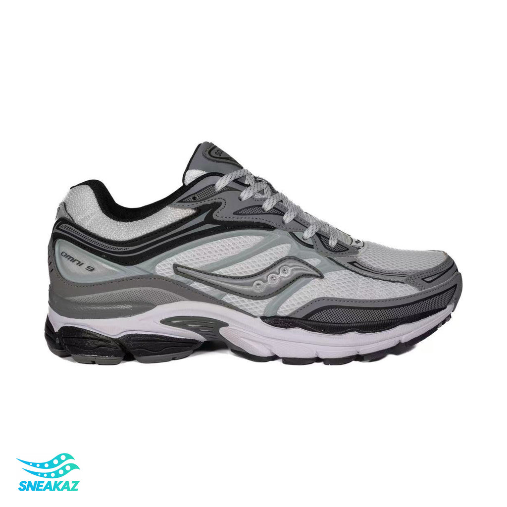 Saucony ProGrid Omni 9 — Gris, noir et mauve — Sneakaz