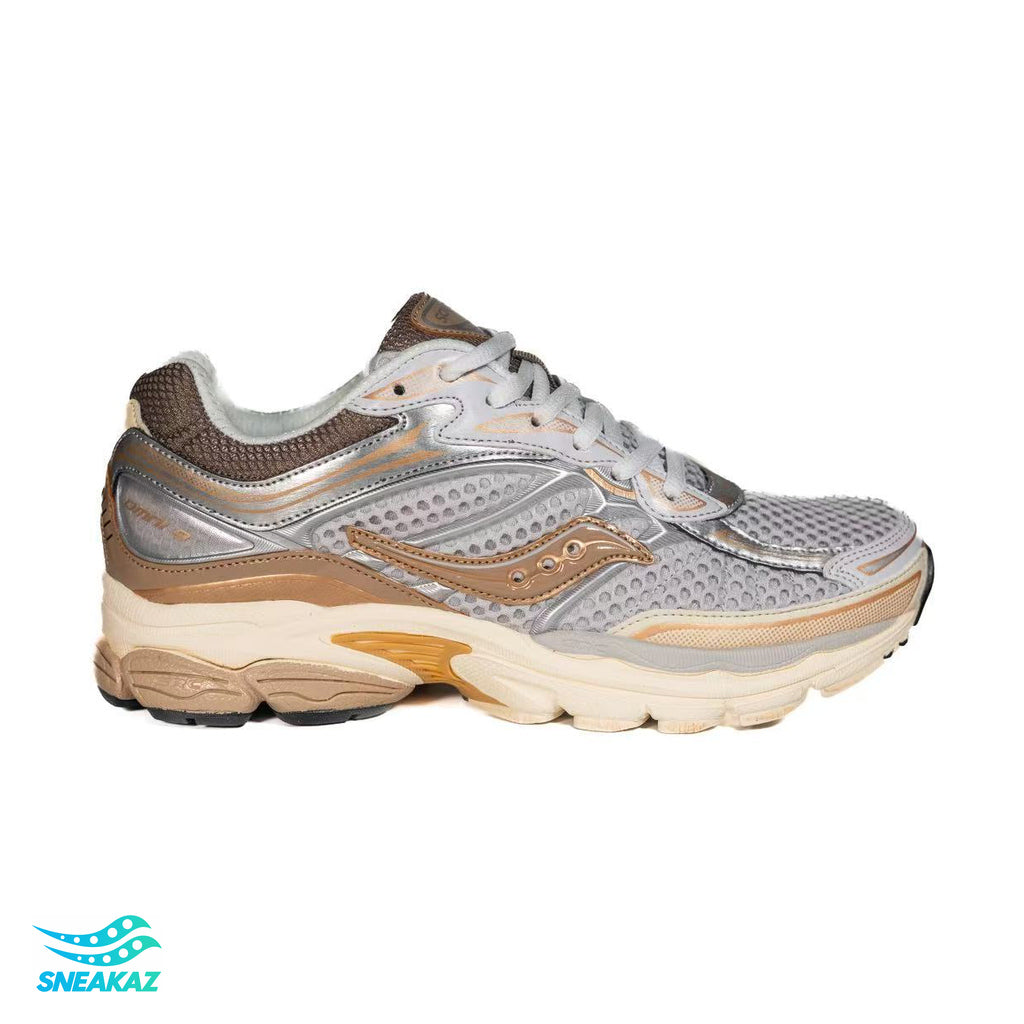 Saucony ProGrid Omni 9 — Gris argent et beige — Sneakaz