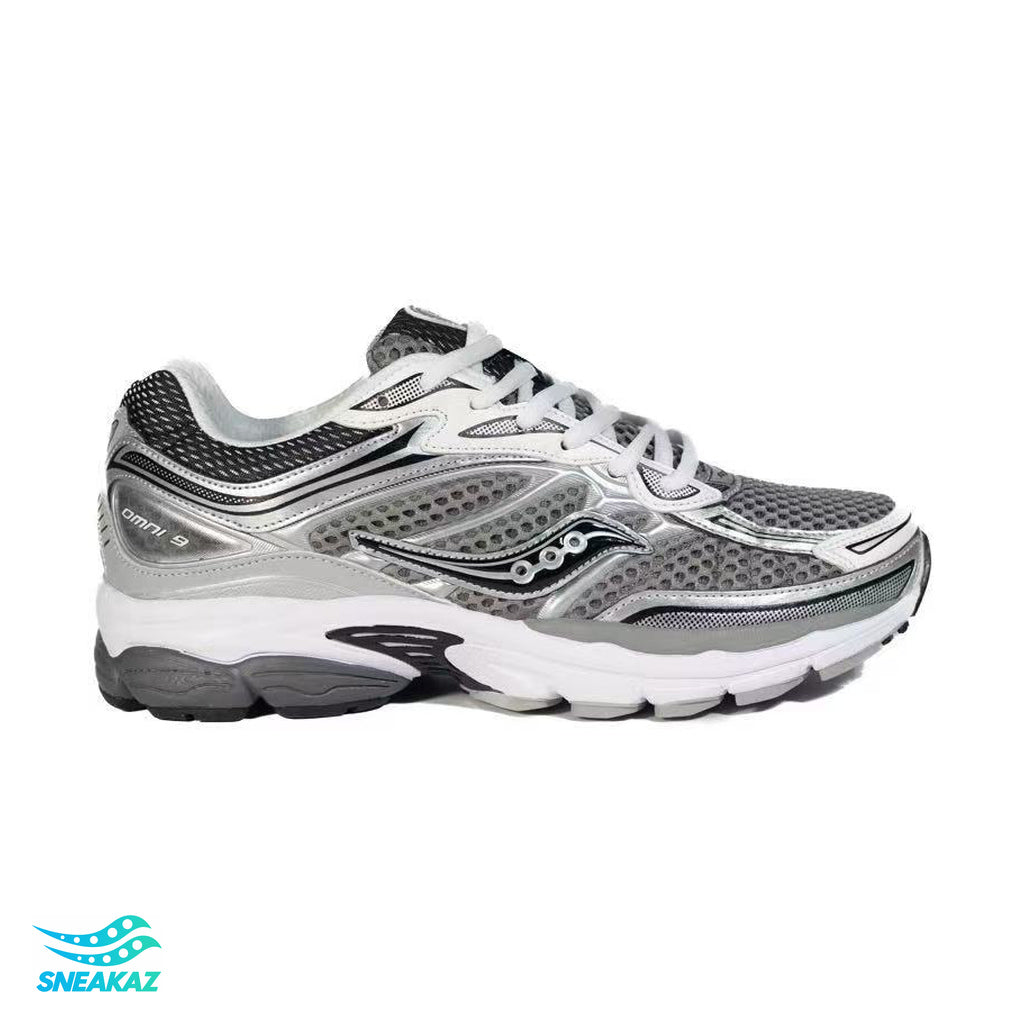 Saucony ProGrid Omni 9 — Gris argent et noir — Sneakaz