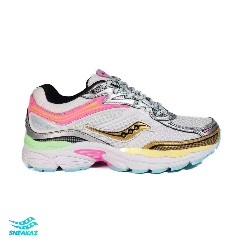 Saucony ProGrid Omni 9 — Blanc et multicolore pastel — Sneakaz